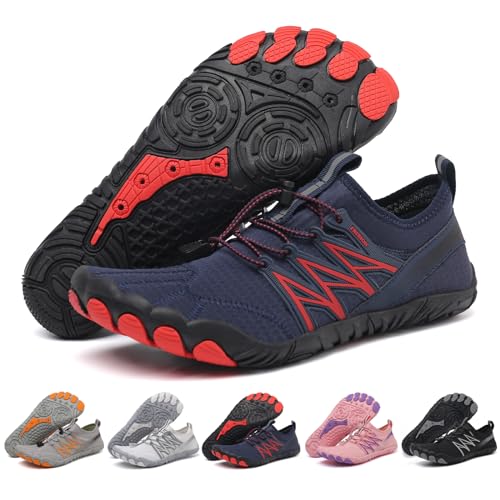 GUNIYIFS Walking Water Shoes Men Hike Barefoot Shoes Women Wide Toe Box Non-Slip Quick Dry Breathable Outdoor Athletic Footwear Beach Blue
