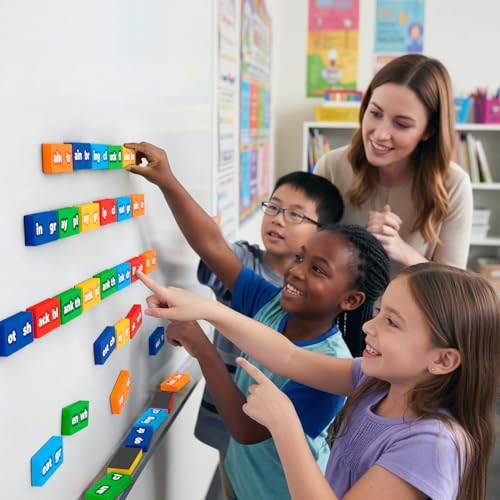 Simply Magic 122 PCS Magnetic Phonics Dominoes & 1047 PCS Poetry Magnets miniatura 6