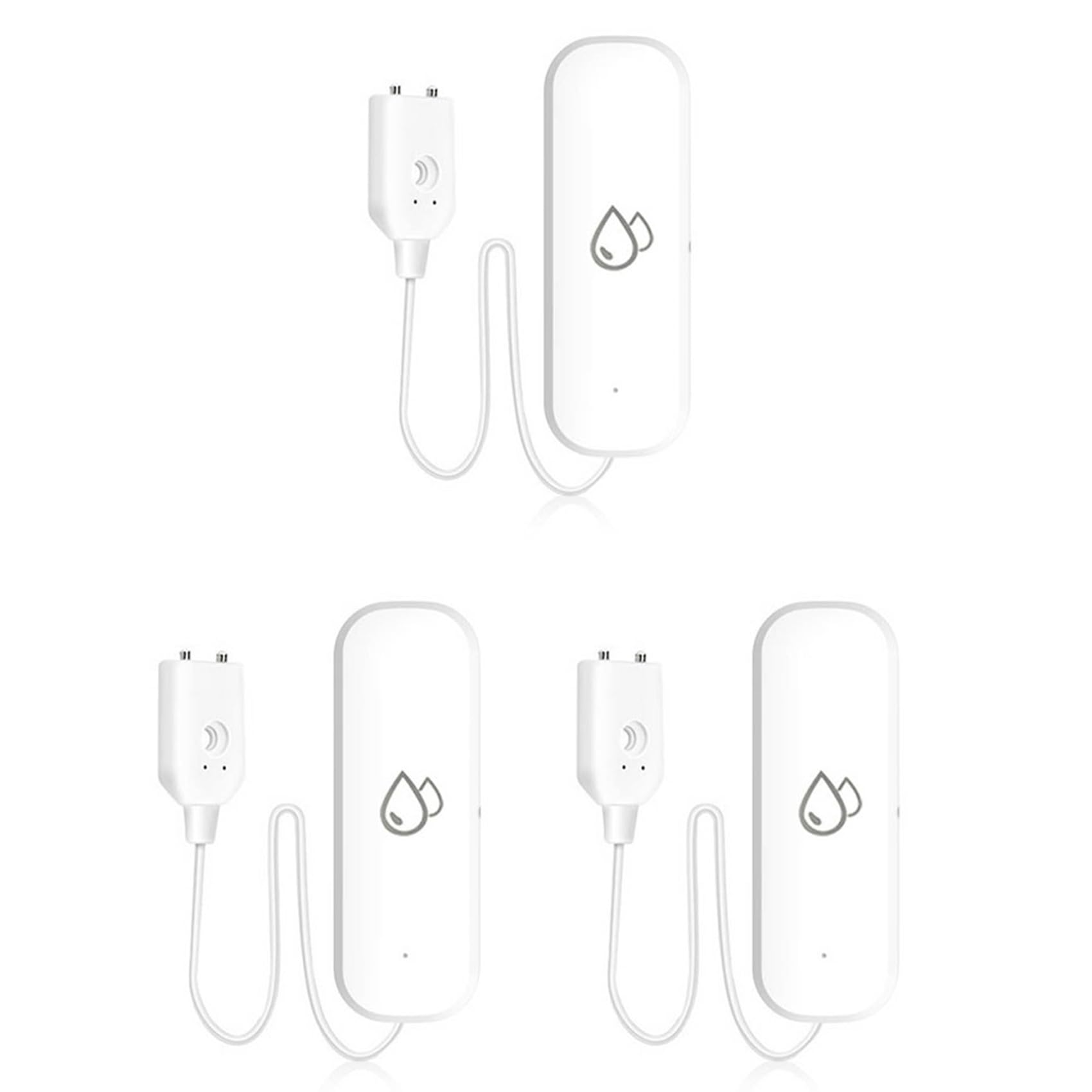 Jnchdghwa White 3X Tuya Wifi Water Sensor Alarm Water Leak Detector Flood Alert Overflow Security Alarm System Works