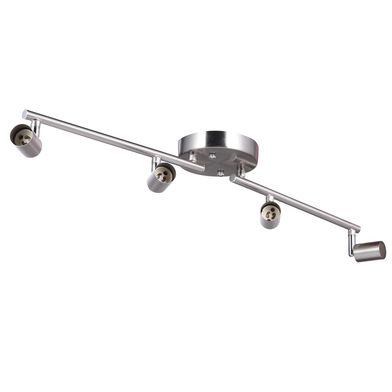 Kit de iluminación regulable ajustable de 4 luces, brazos plegables flexibles, cocina de níquel satinado, accesorio de iluminación de habitación de dormitorio, bombillas de base GU10 no incluidas 2