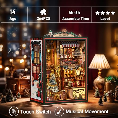 MOSTCLOUD Christmas Shop Music Box Book Nook Kit thumbnail 4