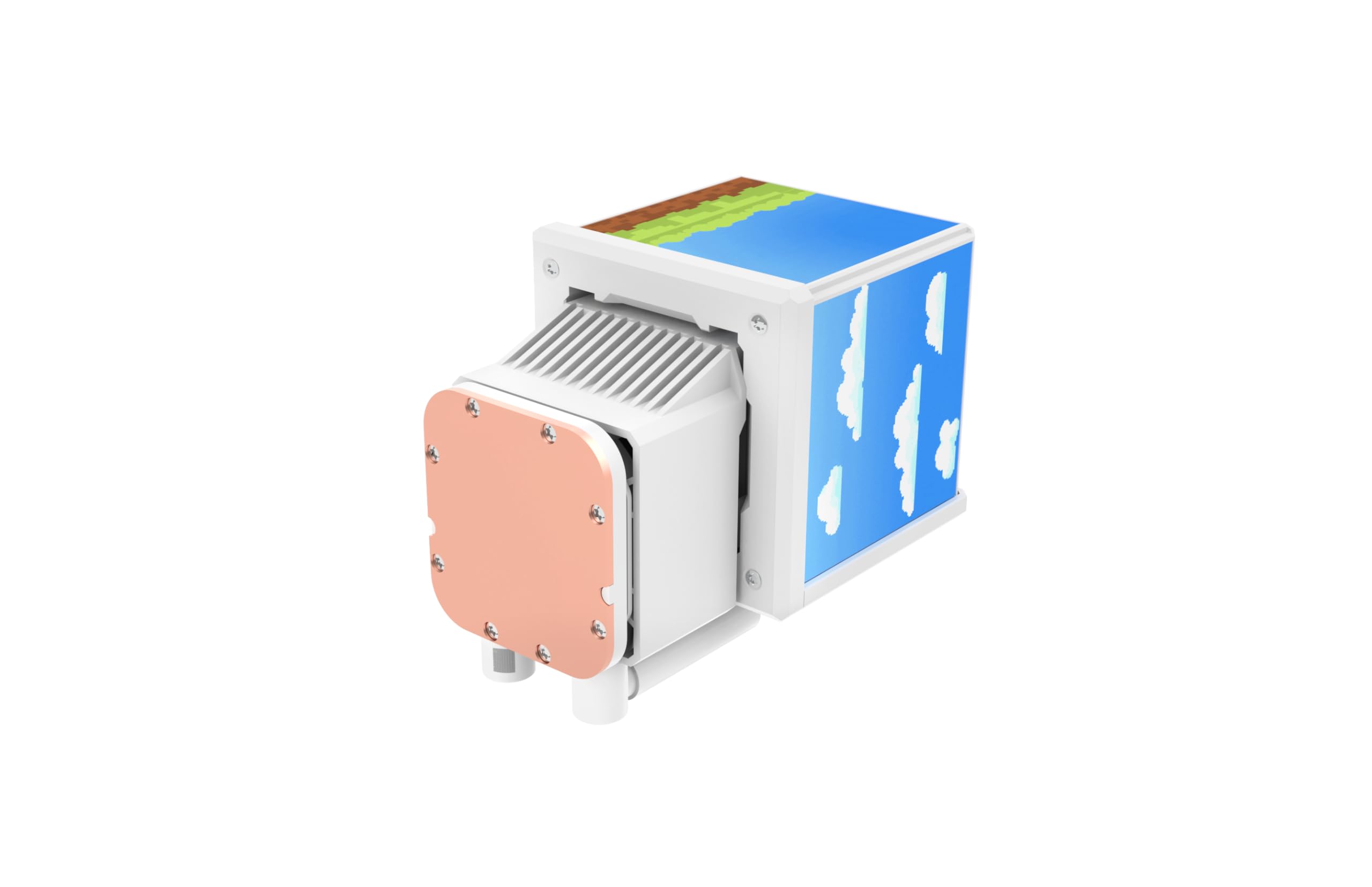 MINECUBE 360 Ultra ARGB | Refrigeración Líquida CPU AIO 360mm | Cubo con 4 Pantallas LCD 3.95” | Ventilador VRM Integrado | SWAFAN EX12 ARGB MagForce 2.0 | Blanco Nieve