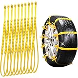 Darryy Catene da Neve Universali, Catene da Neve per Auto,10 Pezzi catene auto,Catene di Sicurezza Regolabili,per pneumatici invernali,per auto,camion,SUV,veicoli di emergenza