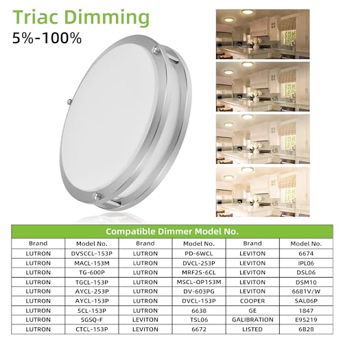 Image of hykolity 10 inch Flush Mount LED Ceiling Light Fixture,17W,1100LM,5CCT
