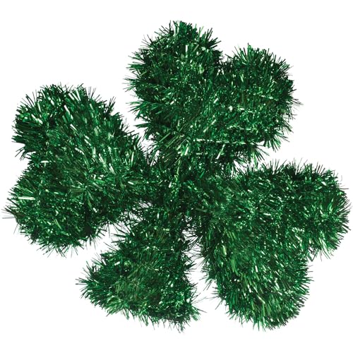 Sparkling Mini 3D Green Tinsel Shamrock Decor - 5.2