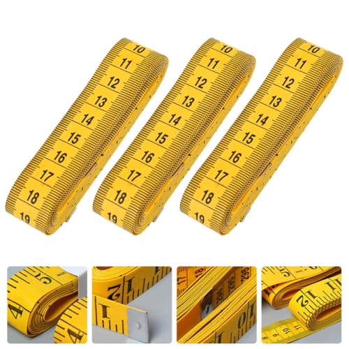 Cinta métrica flexible doble cara 3 piezas 3 metros amarilla miniatura 6