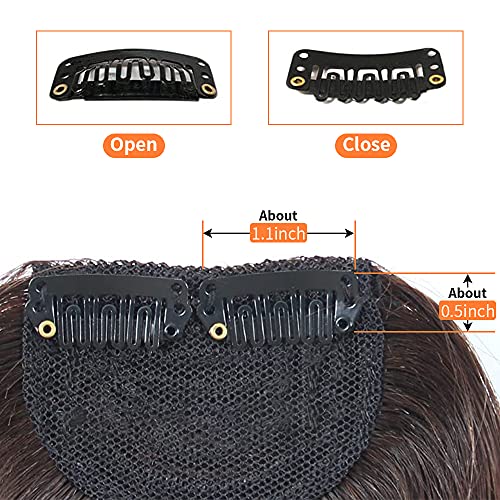 Thick Hair Bangs Clip in Fringe Human Hair Bang Real Human Hair Extension Unprocessed Fringe, Dark Brown Color, Thick Bangs - Image 3