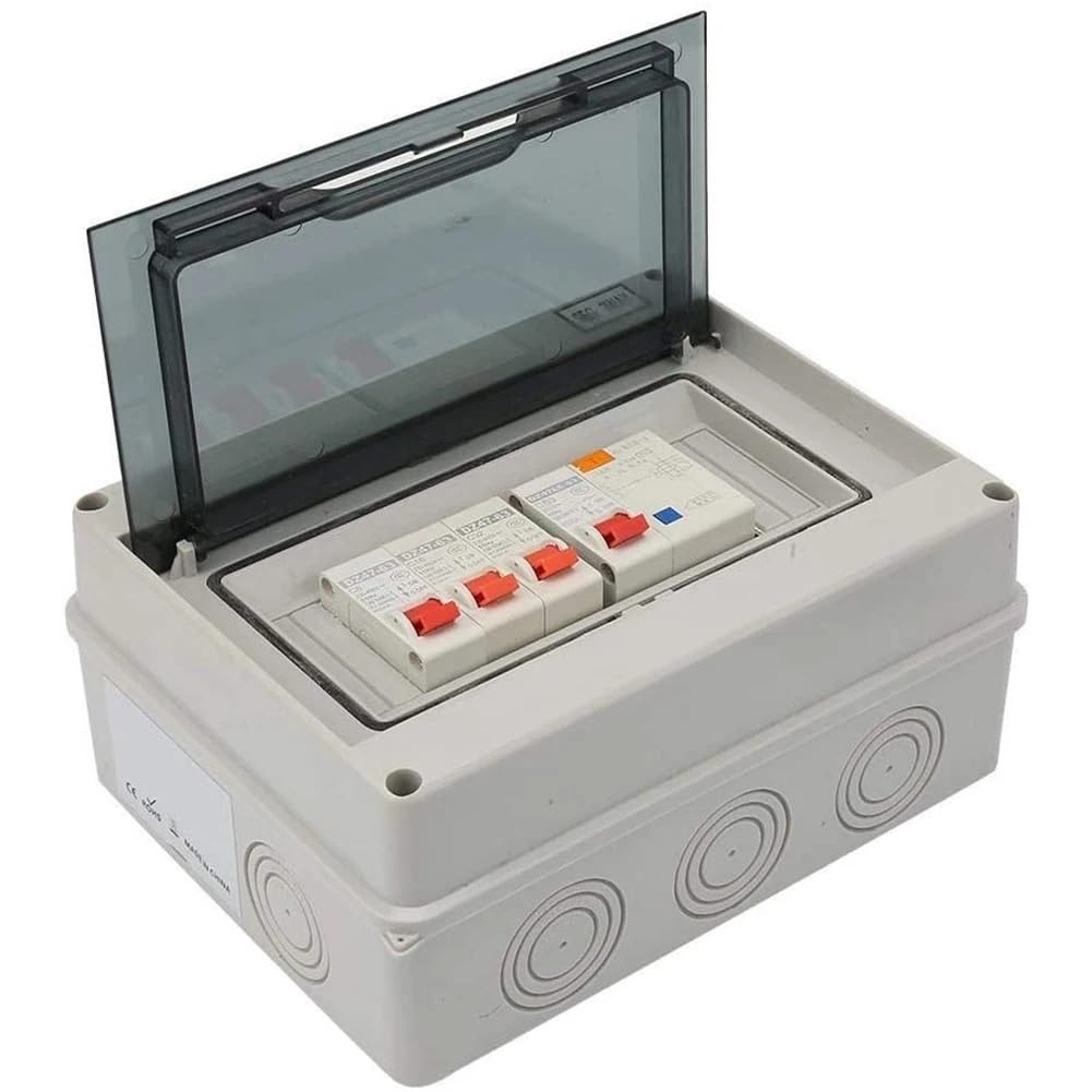 Coffret Electrique Etanche Exterieur, Tableau élec Boîte à fusibles en plastique blanc, 3 voies, hangar de Garage, camping-car, caravane, unité consommation, avec RCD et X MCB