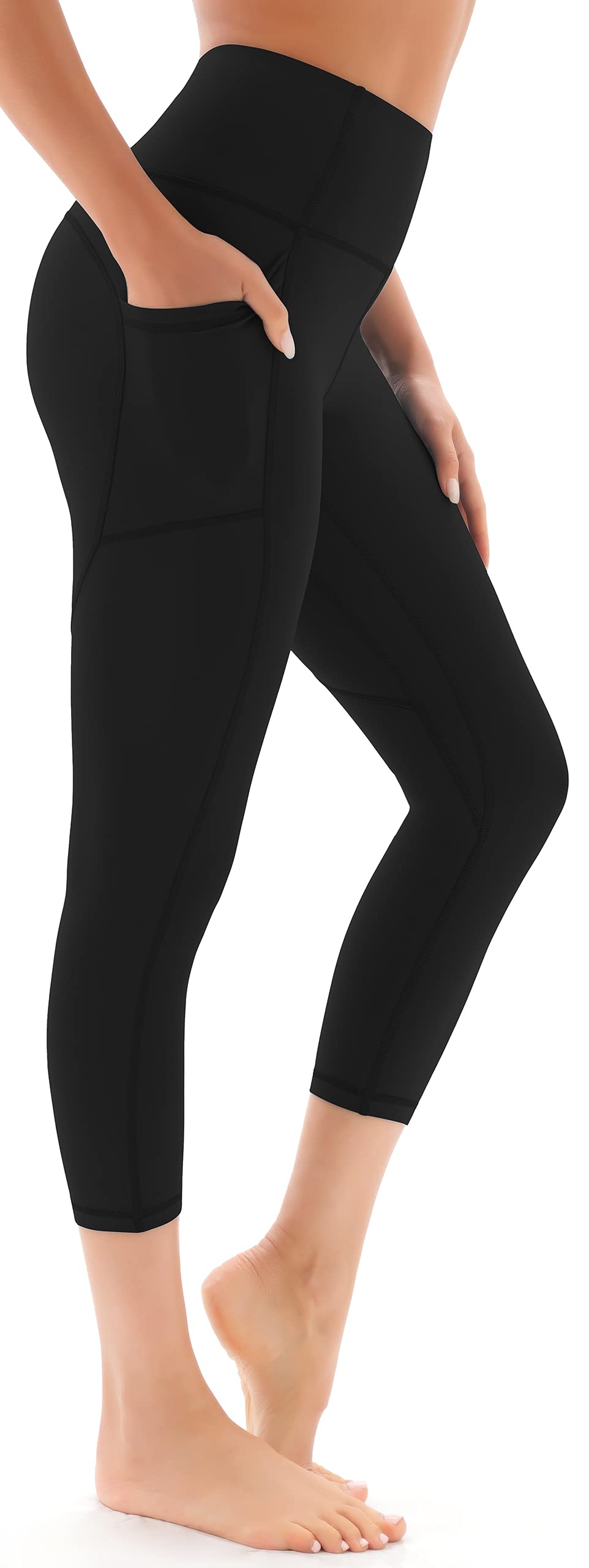 High Waisted Yoga Capri Leggings with Pockets