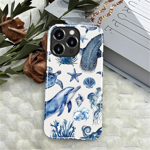 Wqwaxxc Compatible with iPhone 14 Pro Case,Glossy 2-in-1 Sleek All-Inclusive Dual-Layer Material Soft TPU + PC Back for Reef Whale Shark Ocean Sea Coral - image 7