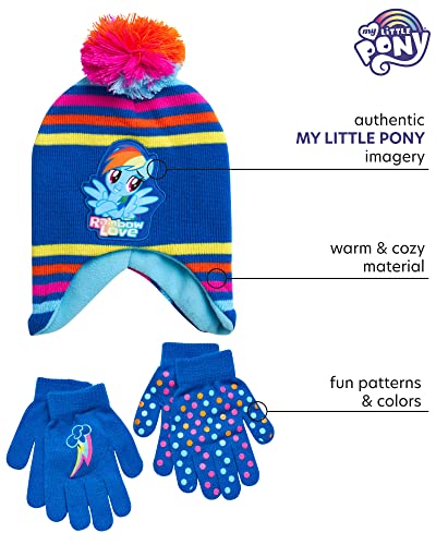 Hasbro My Little Pony Girls Winter Hat And 2 Pair Gloves Or Mittens (Toddle/Little Girls) #TOP1
