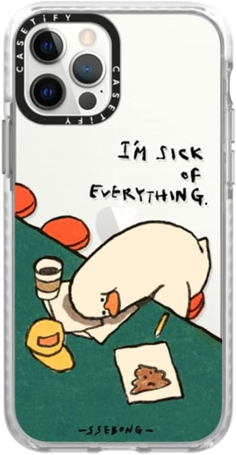 CASETiFYImpact Case for iPhone 12/12 Pro - I'm Sick of Everything by SSEBONG - Clear Frost