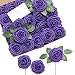 Ling's moment Artificial Flowers 50pcs Real Looking Cadbury Purple Fake Roses w/Stem for DIY Wedding Bouquets Centerpieces Bridal Shower Party Home Decorations