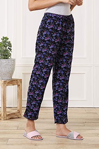 Image of Van Heusen Women's Printed Lounge Pants | Drawstrings & Side Pockets | Ultra Soft Fabric | Relaxed Fit | At home pyjamas | Everyday Comfort | Printed | Style 55306 | Available in Pack of 1 & 2