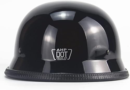 Miniatura 3 de QICHAO Casco de motocicleta de estilo adulto unisex negro medio, con certificación DOT, para chopper, ciclomotor, patinete, motocicleta eléctrica