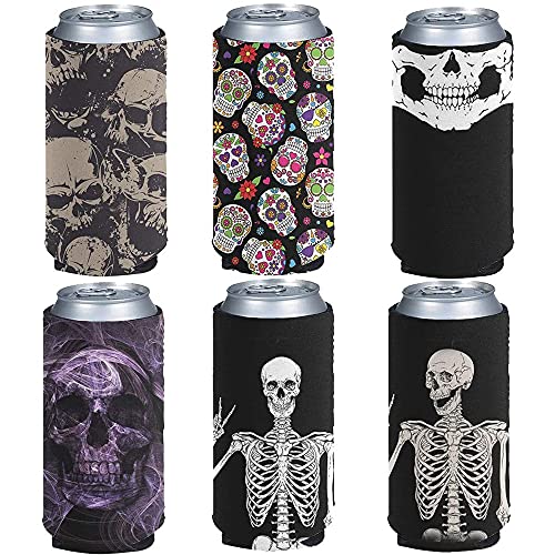 Jeiento Lot de 6 manchons isothermes pour canette de bière - Faciles à mettre - Lavables en machine - Durables - En néoprène avec bords cousus Cover