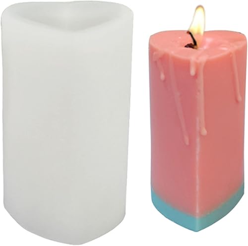 Love Cylinder - Molde de de silicona para velas, molde de vela de pilar, herramienta de pastel de chocolate para jabón, crayón, cera, yeso, arcilla