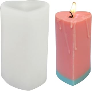 Love Cylinder Silicone Candle Mold, Pillar Candle Mould Fondant Chocolate Cake Tool for Soap, Crayon, Wax, Plaster,Polymer Clay