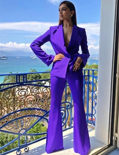 Women's Suit Double Breasted Buttons Jacket with Pants Work Professional Two Pieces Office Work Formal Wear3