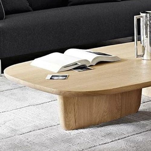 Craftthink Coffee Table, Contemporary Scandinavian Solid Wood Coffee Table With 2 Legs Side Table End Table For Living Room Easy Assembly, 47.5" L X 27.5" W X 15" H #TOP4