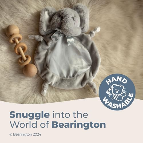 Image of Bearington Baby Wee Spout, 8 x 7 Inch Small Gray Elephant Stuffed Animal, Jungle Nursery Decor, Baby Security Blanket, Elephant Lovey for Babies