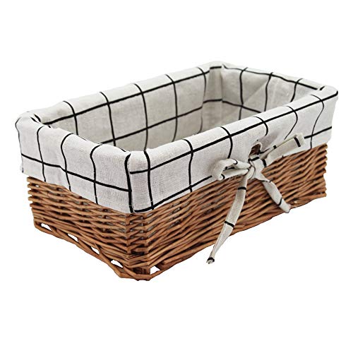 Image of Wicker Storage Basket, Rectangular Storage Basket，Natural and Decorative, Arts and Crafts. (Natural)