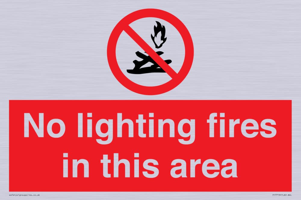 No lighting fires in this area Sign - 300x200mm - A4L
