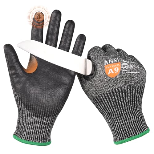 Donfri Level 9 Cut Resistant Work Gloves Reinforced Thumb - 1 Pair L