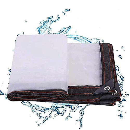 FOGUO Small Tarp Waterproof 23x33ft, Clear Tarpaulin Cover Waterproof, Transparent Tarp Waterproof with Grommet, Protection from Wind Water UV Protective, Multipurpose Protective Cover