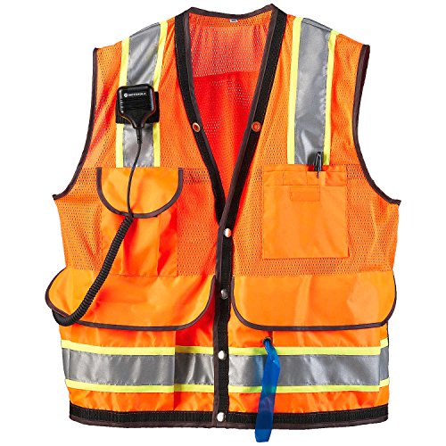 JIM-GEM 8-Pocket Class 2 Mesh Vest, Orange, Medium, 40-42