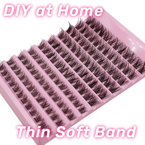 Selawasty 120pcs Lash Clusters DIY Eyelash Extensions Clusters Lashes D Curl Individual Lashes Eyelash Cluster Extensions Wispy Lashes Cluster DIY at Home (S10-D-8-16MIX) - Image 3