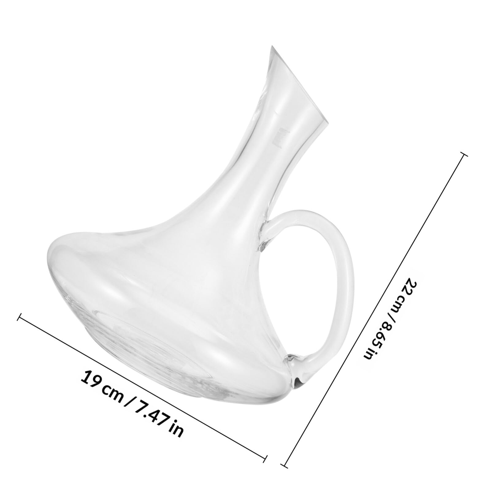 BESTOYARD Decantador de Vino Cristal de 1500 Ml con Asa y Material Sintético, Fácil de Limpiar, Adecuado para Servir y Airear Vino Tinto en Reuniones