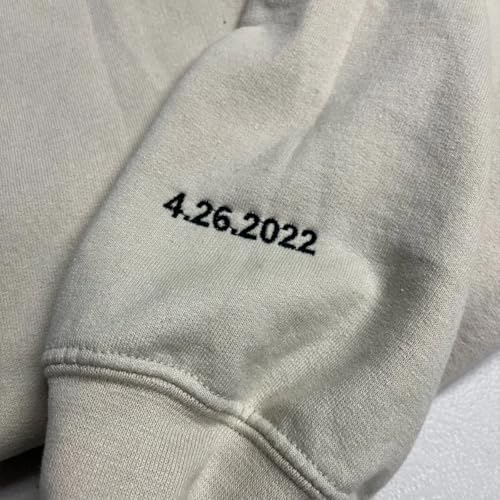 Custom Bridesmaid Embroidered Sweatshirt, Customized Date On Sleeve Sweater, Bride On Neckline, Personalized Bachelorette Party Hoodie, Bridesmaid Gift Multicolor4