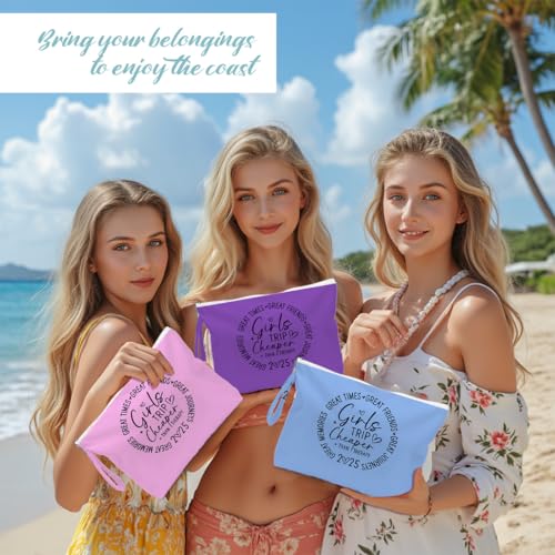 Fokongna 3PCS Girls Trip Gifts Wet Bag Wet Dry Bag Beach Bags Favors, for Swimsuit Toiletry Travel Essentials For Women, Beach Travel Gym for Swimsuit Dirty Diaper Bags4