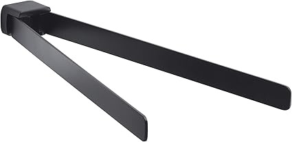 Gedy Pirenei Toallero Doble, Latón, Negro, 35 X 6.6 X 2.5