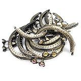 A-CRAFT 10個セット アンティーク がま口 口金 縫い付け 金具 材料 レトロ 財布 10色セット