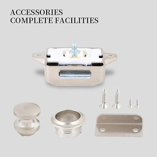 Miniatura 10 de Juego de pestillos de botón para puerta de armario, para caravana, autocaravana, autocaravana, puerta de armario, botón de empuje, pestillo de