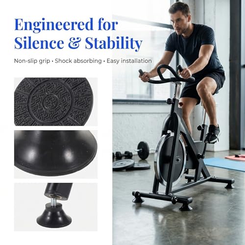 Alipis 8pcs Anti-Slip Exercise Bike Support Mat con fuerte agarre y reducción de ruido, almohadilla de goma para bicicleta de fitness para superficies irregulares, para entrenamiento y uso frecuente miniatura 7