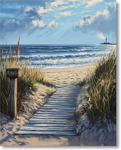 Peinture par numéros adultes plage Gutluz toile paysage marine 40x50 cm