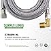 Everflow Supplies 27748PR-NL Premium Braided Stainless Steel Premium Dishwasher Connector Hose with PVC Inner Tube, 3/8
