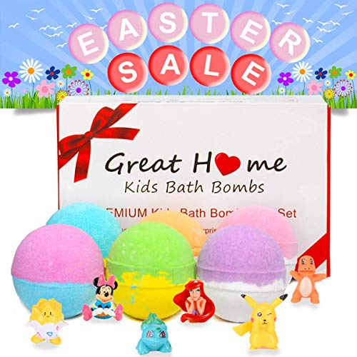 Easter Bath Bombs with Surprise Toys Inside Kids Gift Set Bubble Bath Fizzies
