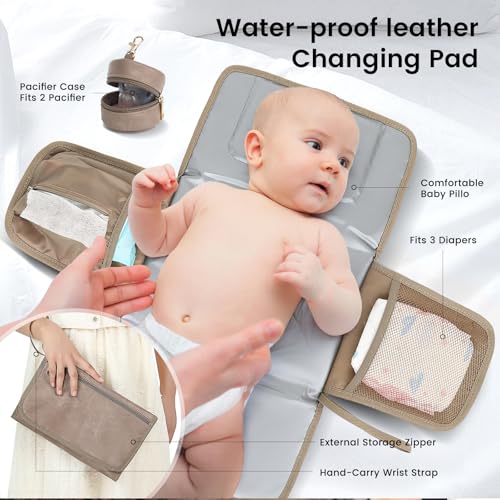 Rosegin Diaper Bag Backpack - Vegan Leather, Waterproof Travel Baby Bag With Changing Pad, Pacifier Case, Theft Pocket, 35L Large, Baby Shower Gifts For Mom And Dad thumb #4