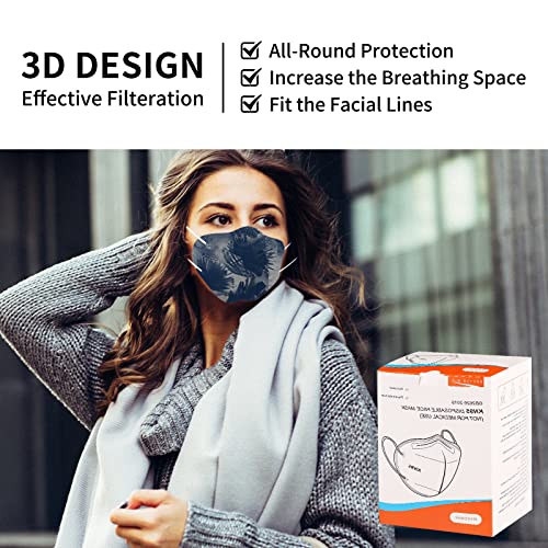 Kn95 Face Mask 50 Packs - Individually Wrapped Safety Mask Multicolor Breathable Disposable Kn95 Face Mask With Nose Bridge Clip,Filter Efficiency≥95% With Elastic Ear Loops For Men & Women #TOP5