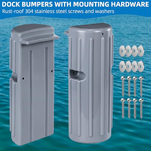 Image of Dock Bumper Fender,Boat Dock Bumpers for Edge or Side,Marine Fender Guard Vertical Protection,Durable Construction,Include Mounting Hardware