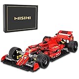 MISINI 1100PCS Technik Building Blocks Racing Car Formula F1 Model,1:10 MOC Creative Building Block Sports car (Red)