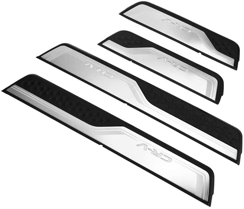 WRGEYXTD 4 Pezzi Acciaio Inossidabile Auto Battitacco Soglia Porta per Honda CRV 2023-2025, Pedale di Benvenuto Protezione Plates Anti-Graffio Accessorio,B