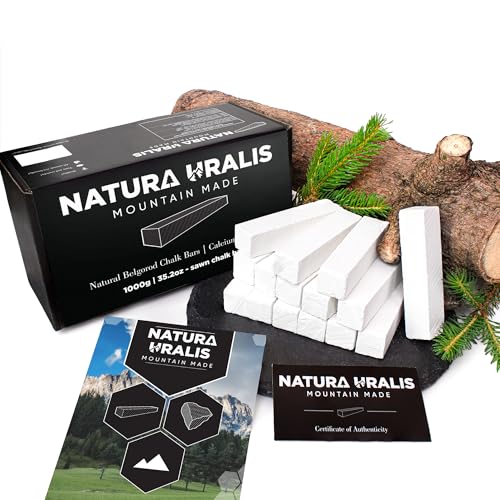 Natura Uralis Premium Belgorod Gesägte Kreide | Weiße Kreidestücke - Erstaunlicher Crunch, Erdig, Samtig und Fest, ASMR-Aufsehen, Natürliches Calciumcarbonat (Groß (1000g))