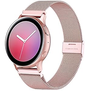 Vobafe Bandje Compatibel met Samsung Galaxy Watch Active 2/Active, 20mm Roestvrijstalen Metalen Vervangende Polsband…