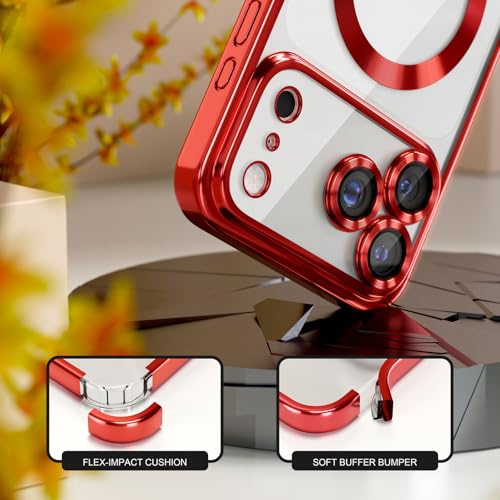 Image of Misea Magnetic for iPhone 17 Pro Max Case Compatible MagSafe Red