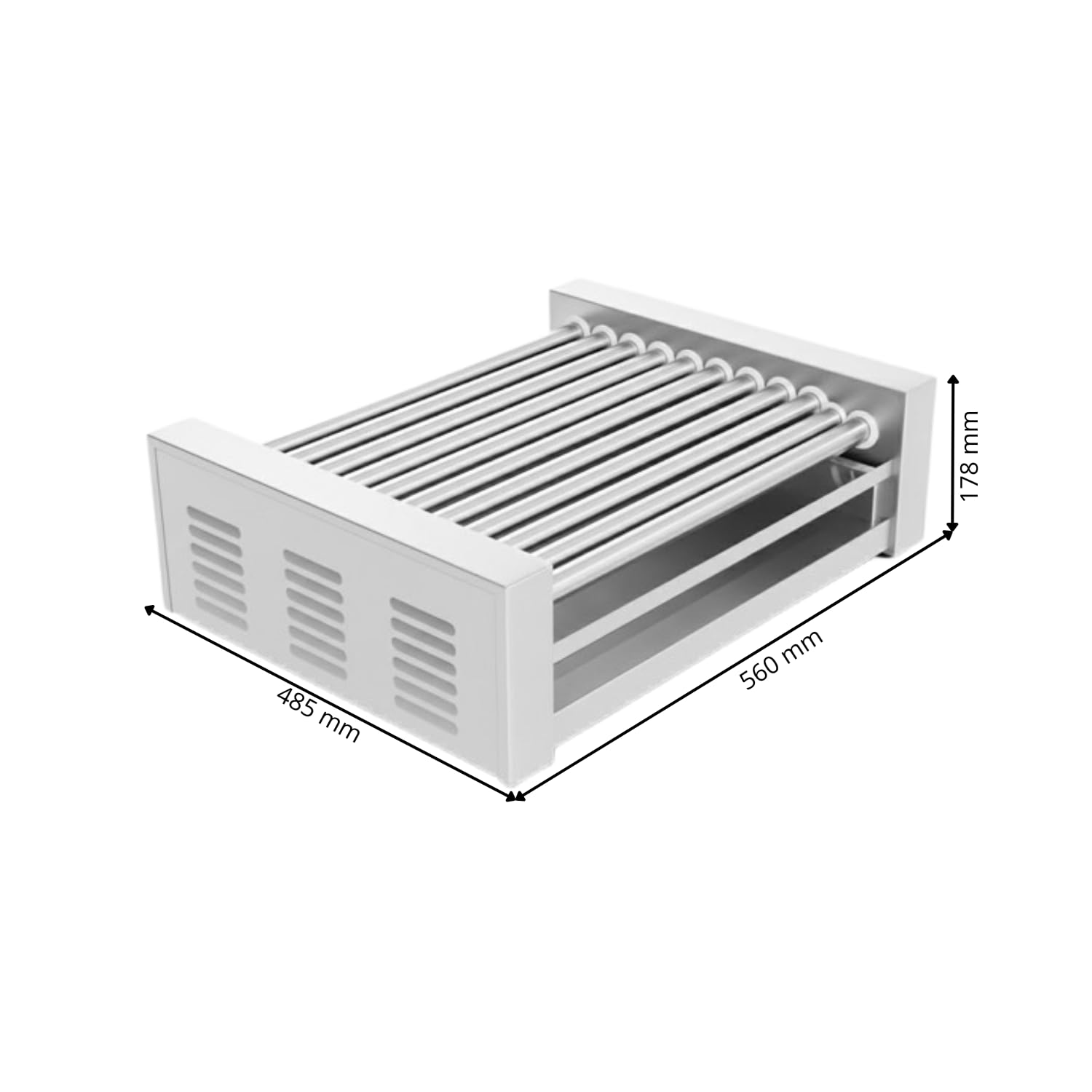 Scaldasalviette Hot-Dog Professionnel - 11 Rotoli - Inox - 1,65 kW - Temperatura fino a 300 °C
